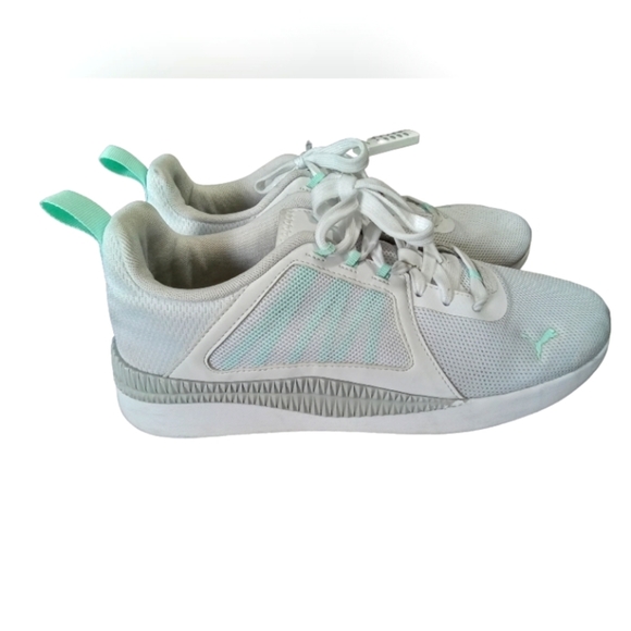 PUMA‎ Women's Pacer Net Cage Soft Foam Sneakers ~ White & Mint Sz. 10 - Picture 1 of 12